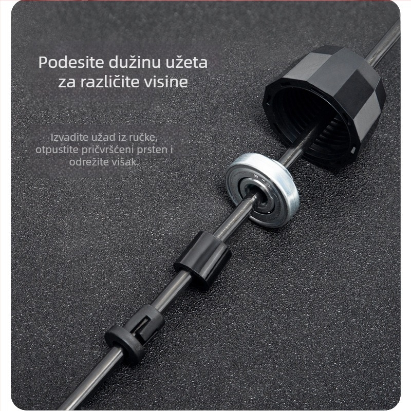 Fitness skakačko uže s PVC + čeličnim užetom, pletene užet, ručke ABS + pjena, namijenjeno za trening, nije za djecu
