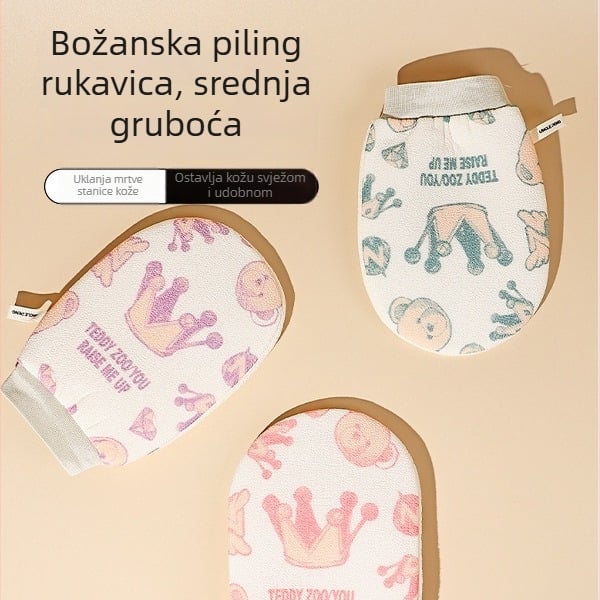 Ženska rukavica za kupanje - snažan masaž leđa, bezbolno piling s glinom i poliesterom