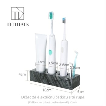 Držač četkica za zube od mramora, bez bušenja, nordijski stil, DecoTalk
