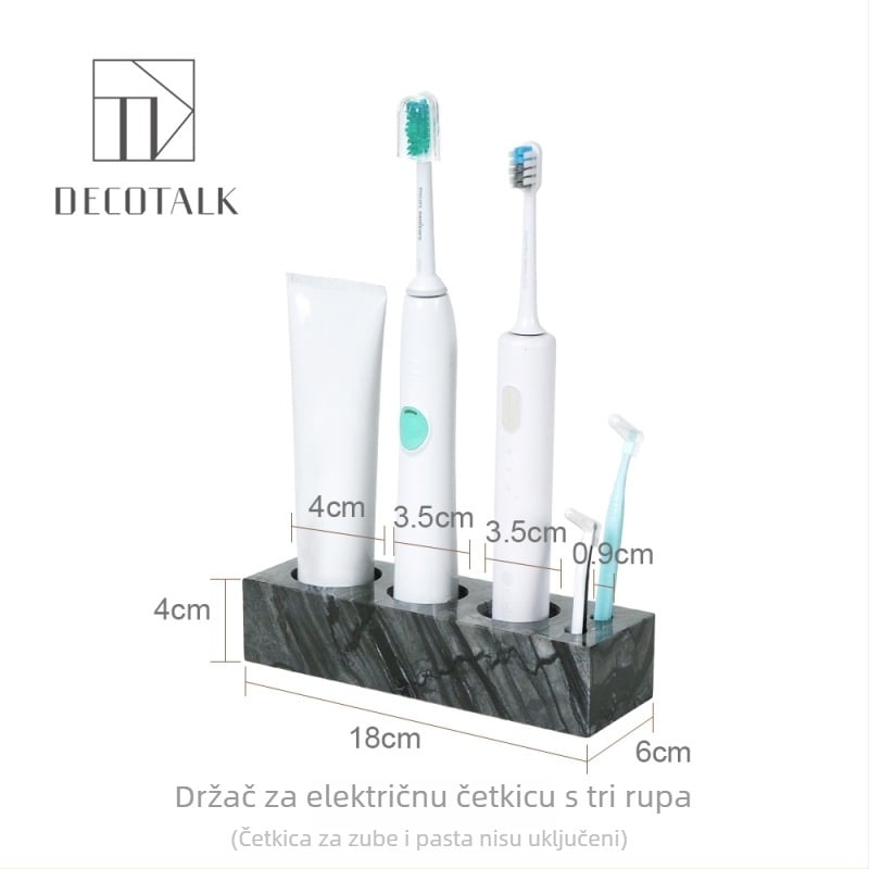 Držač četkica za zube od mramora, bez bušenja, nordijski stil, DecoTalk