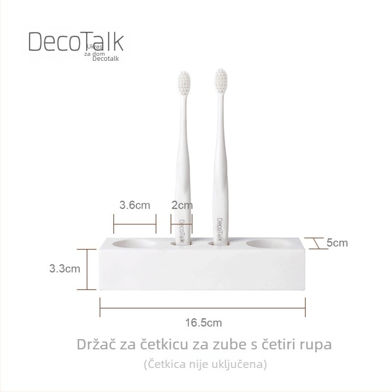 Držač četkica za zube od mramora, bez bušenja, nordijski stil, DecoTalk