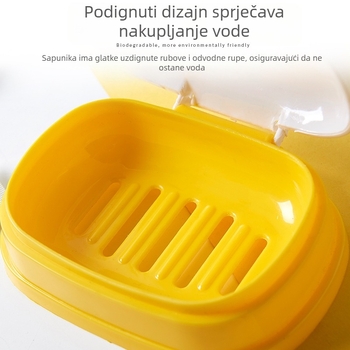 Kutija za sapun s poklopcem i cartoon dizajnom, prijenosna za kupaonicu, PP materijal, pakiranje 120 kom., marka Presented