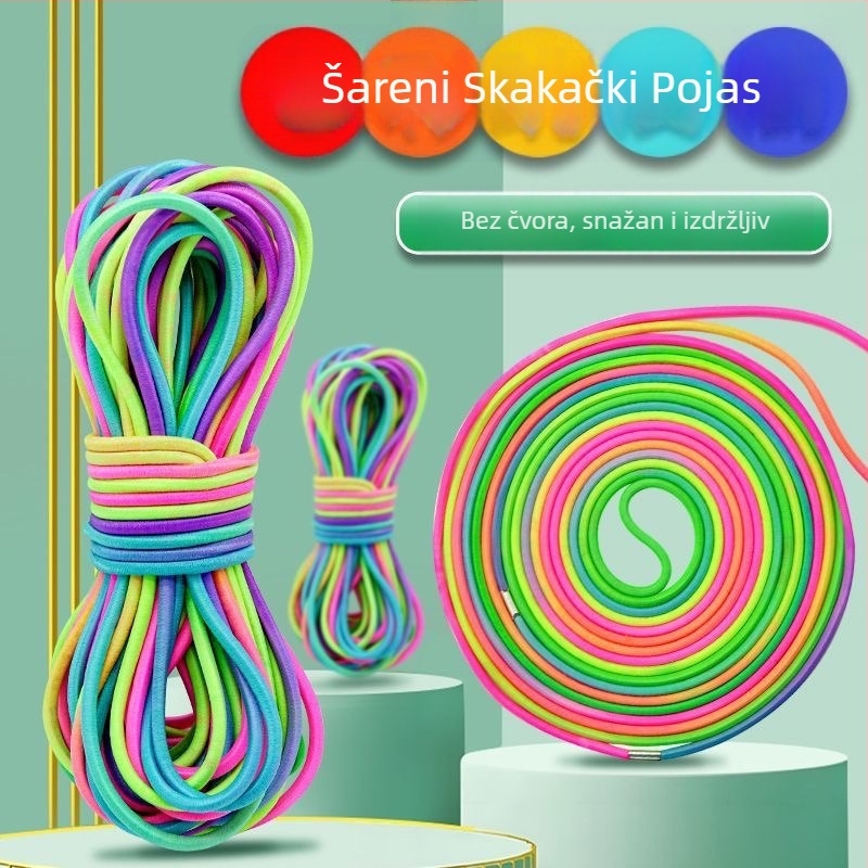 Užad za preskakanje s malim gumastim trakom, pamukovo uže, za opće vježbanje i druge sportove s loptom