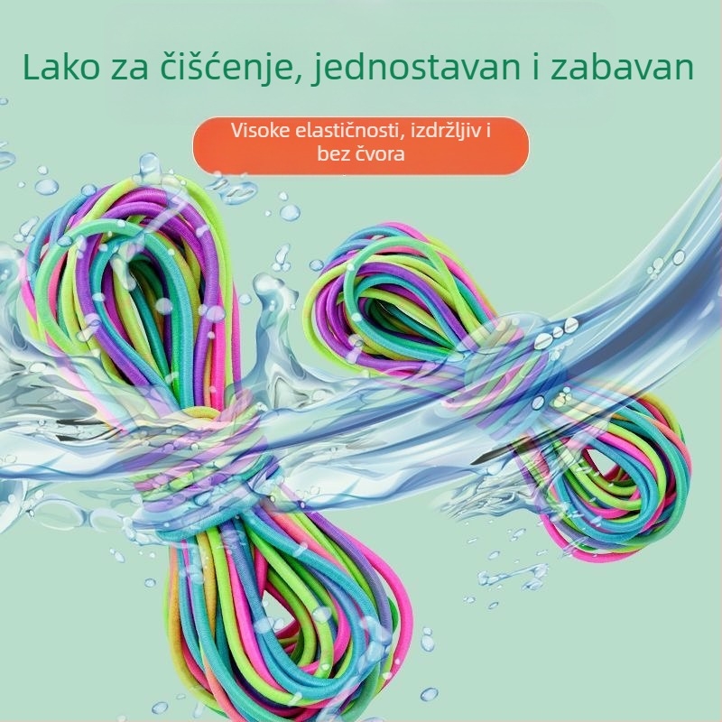 Užad za preskakanje s malim gumastim trakom, pamukovo uže, za opće vježbanje i druge sportove s loptom