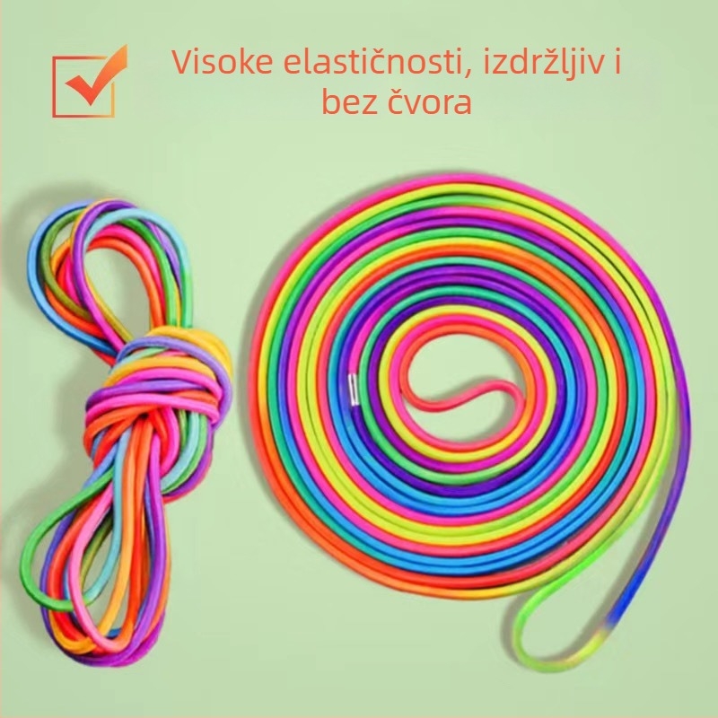 Užad za preskakanje s malim gumastim trakom, pamukovo uže, za opće vježbanje i druge sportove s loptom