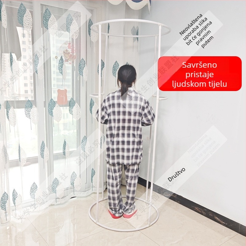 Kružna zavjesa za tuš s okvirom, vodootporna i debela za kupaonicu zimi (Materijal: svila s cvjetnim uzorkom; Stil: universalno; Uzorak: 69850; Obrada: Nema)