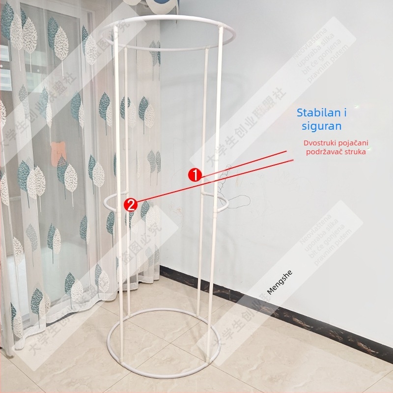 Kružna zavjesa za tuš s okvirom, vodootporna i debela za kupaonicu zimi (Materijal: svila s cvjetnim uzorkom; Stil: universalno; Uzorak: 69850; Obrada: Nema)