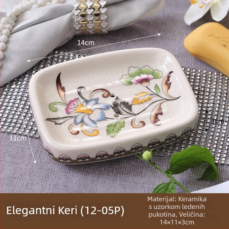 Keramički poslužavnik za sapun u europskom stilu s odvodom, mogućnost tiska logotipa, luksuzan izgled