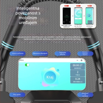 Kotač za trbušne mišiće s automatskim vraćanjem, četverostruki dizajn, nije sklopiv, model AW106, 1,9 kg