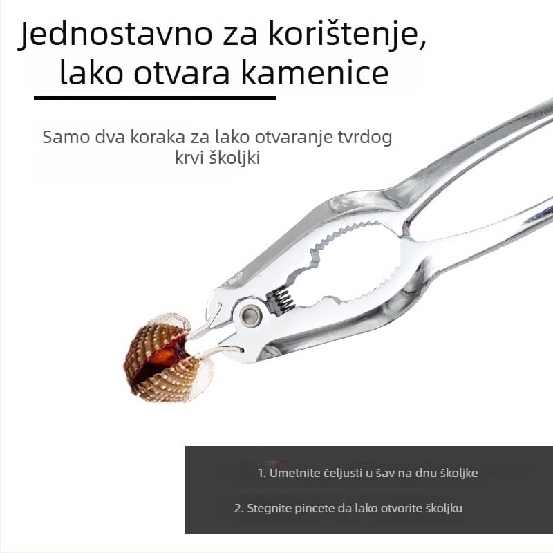Otvorač školjki od cinkovog legura za Clams, Scallops i Oysters – Minimalistički kuhinjski alat od nehrđajućeg čelika i aluminija, mogućnost tiska loga