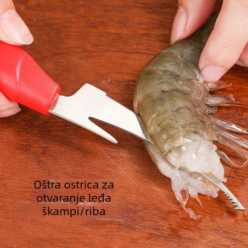 Nehrđajući čelični nož za škampe – deveiniranje i ljuštenje oklopa, višenamjenski kuhinjski alat AKL