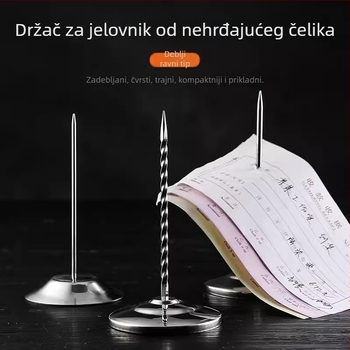 Vijčana šuplja od nehrđajućeg čelika za meni i dokumente – kuhinjski gadget, mogućnost ispisa logotipa, privatna marka dostupna