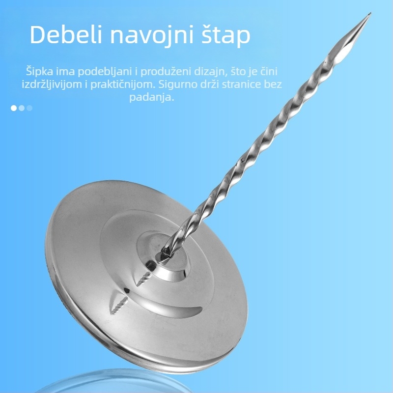 Vijčana šuplja od nehrđajućeg čelika za meni i dokumente – kuhinjski gadget, mogućnost ispisa logotipa, privatna marka dostupna