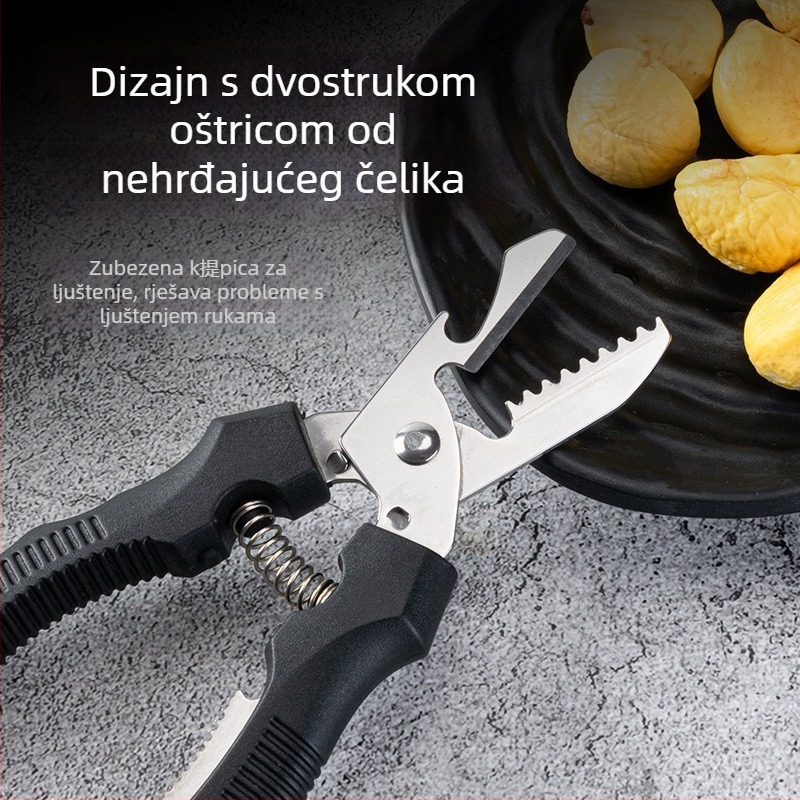 Višenamjenski alat za ljuštenje kestena s križnim klipom, nehrđajući čelik