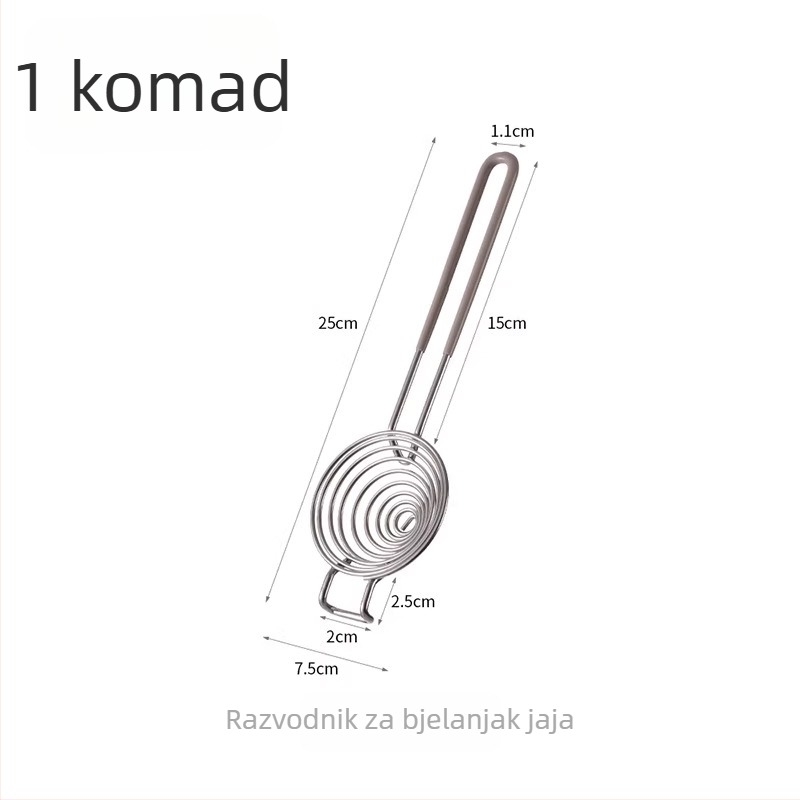 Razdjelnik bjelanjka – ručni metalni filtar za odvajanje bjelanjka od žumanjka, model B9902-HWQ (metalni, ručni, neelektrični)
