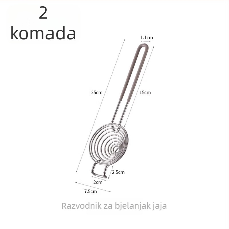 Razdjelnik bjelanjka – ručni metalni filtar za odvajanje bjelanjka od žumanjka, model B9902-HWQ (metalni, ručni, neelektrični)
