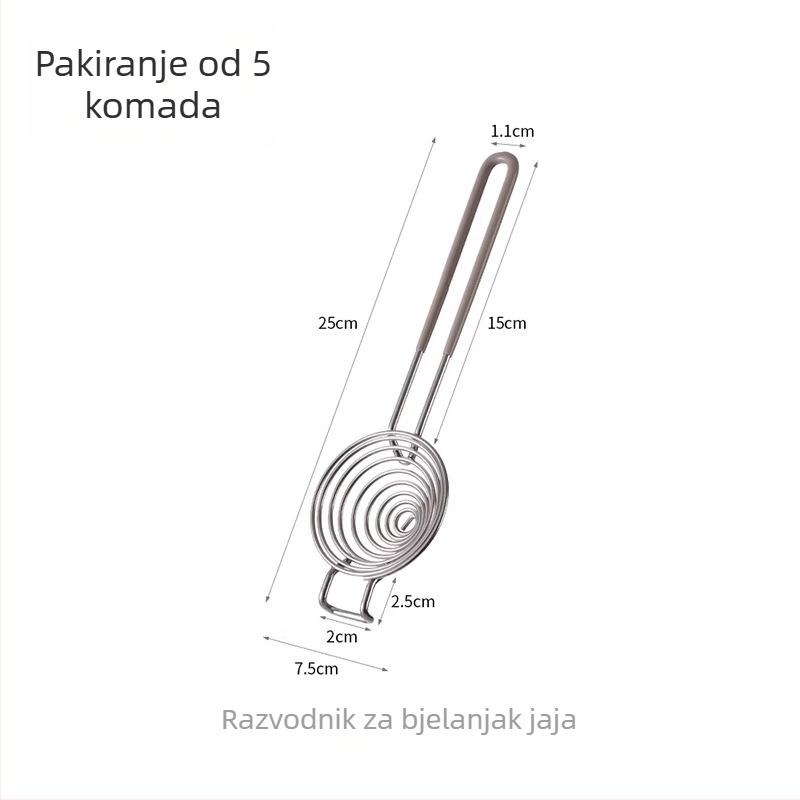 Razdjelnik bjelanjka – ručni metalni filtar za odvajanje bjelanjka od žumanjka, model B9902-HWQ (metalni, ručni, neelektrični)