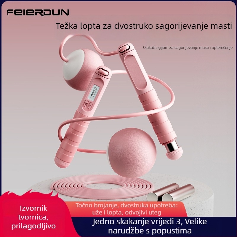 Feltun skakačka užad - inteligentno bežično brojanje, PVC traka, nosivost za fitness