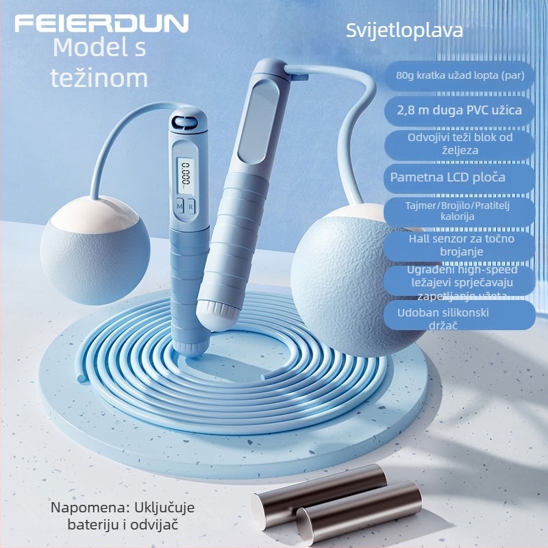 Feltun skakačka užad - inteligentno bežično brojanje, PVC traka, nosivost za fitness