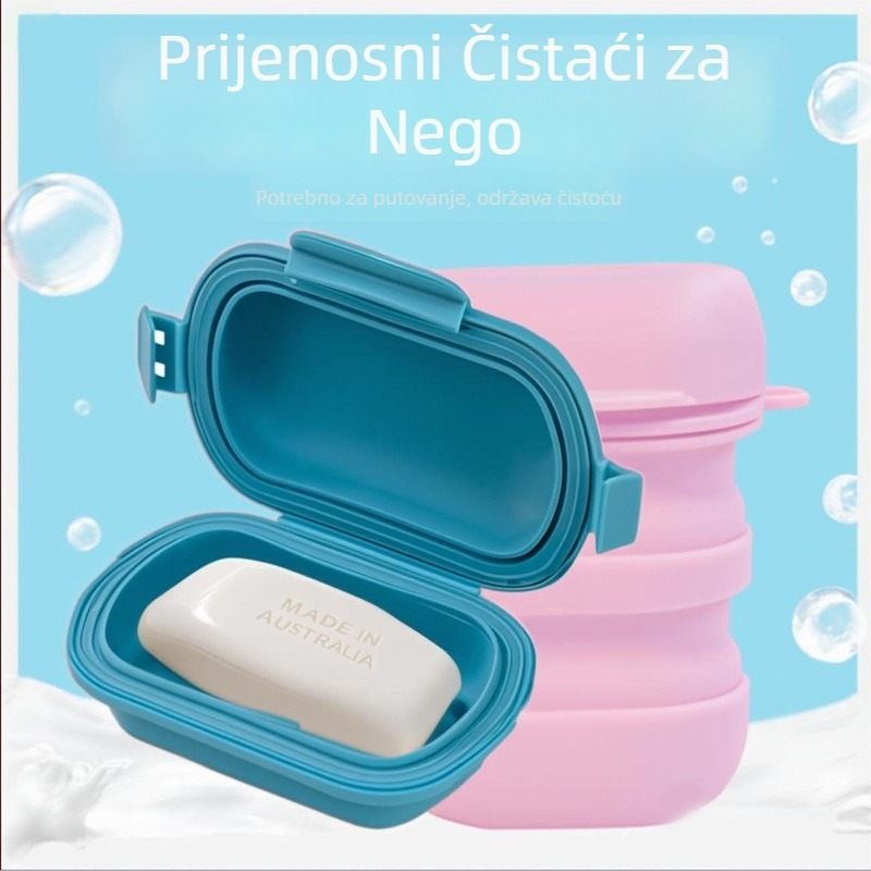 Putna kutija za sapun s poklopcem, silikon za hranu, ispis logotipa, mogućnost prilagodbe