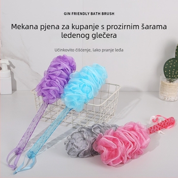 Četka za kupanje – PE materijal, univerzalna upotreba, kompatibilna s Bath Ball, Bath Scrub i Bath Flower; prilagođena obrada na raspolaganju.