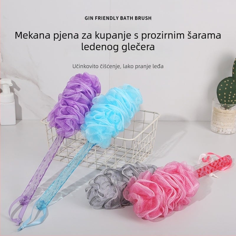 Četka za kupanje – PE materijal, univerzalna upotreba, kompatibilna s Bath Ball, Bath Scrub i Bath Flower; prilagođena obrada na raspolaganju.