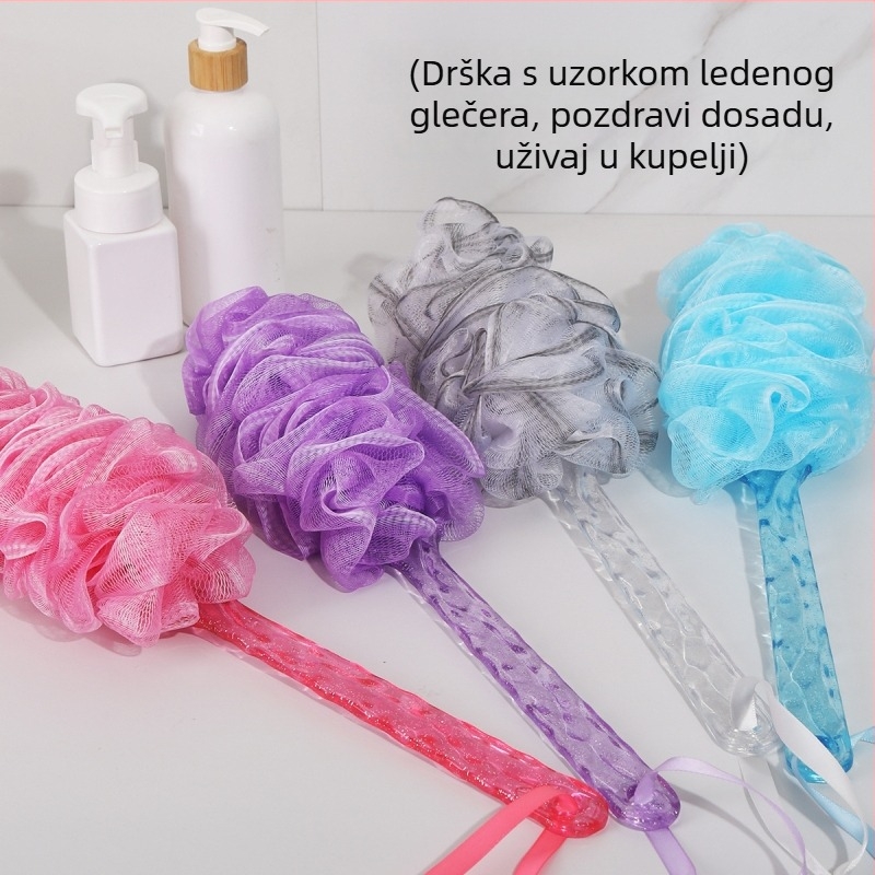 Četka za kupanje – PE materijal, univerzalna upotreba, kompatibilna s Bath Ball, Bath Scrub i Bath Flower; prilagođena obrada na raspolaganju.