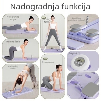 Višestruka ploča za trening trbušnih mišića sa sklopivom joga daskom i kotačićem za trbuh za toniziranje trbušnih mišića