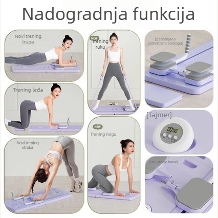 Višestruka ploča za trening trbušnih mišića sa sklopivom joga daskom i kotačićem za trbuh za toniziranje trbušnih mišića