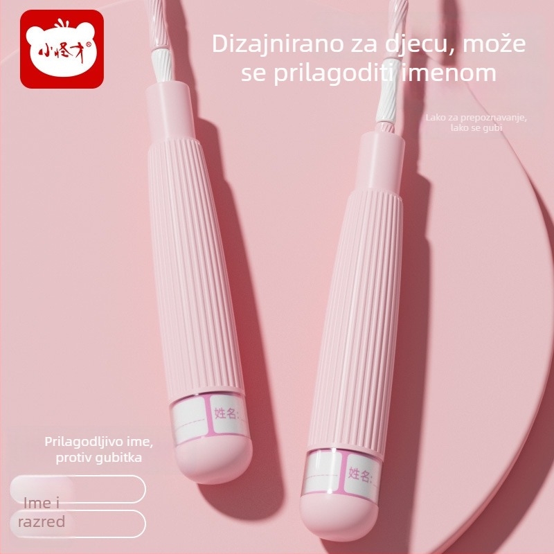 Dječje uže za preskakanje s bambus perlama, prilagodljiva duljina, mogućnost upisa imena