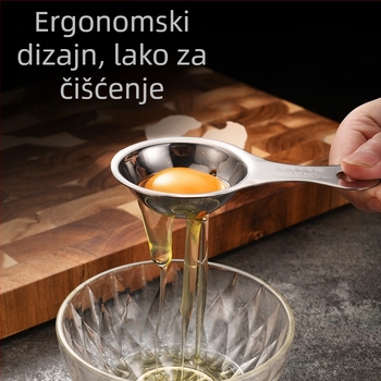 Ručni šlagač za jaja od 304 nerđajućeg čelika – za mućenje jaja i odvajanje bjelanjaka