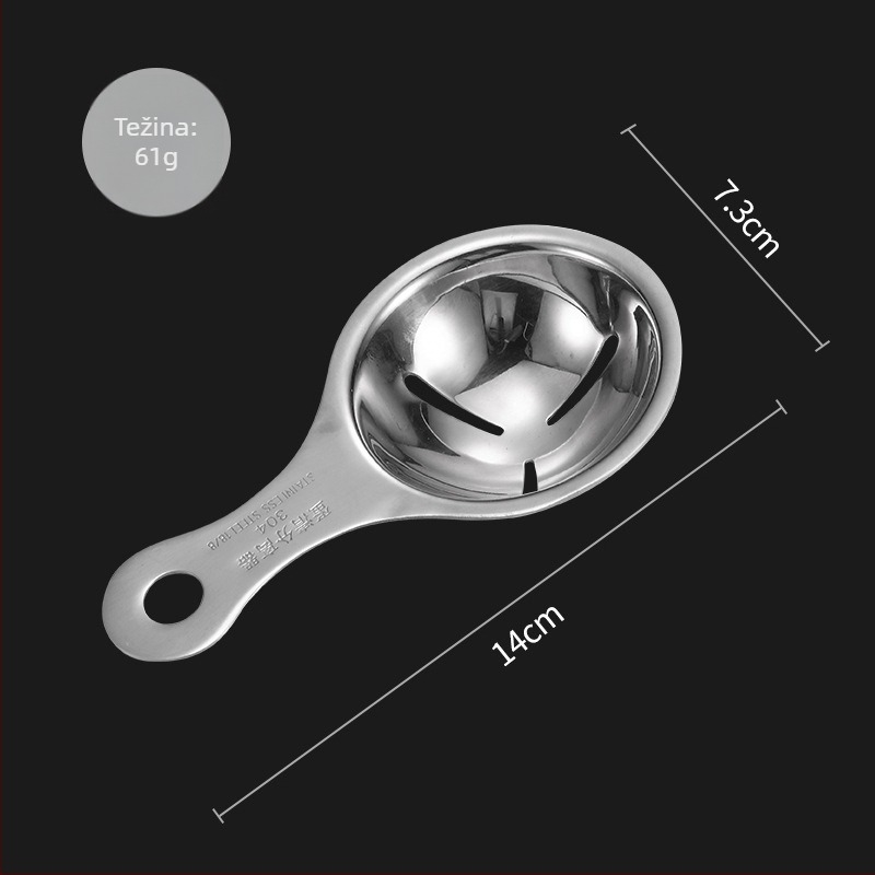 Ručni šlagač za jaja od 304 nerđajućeg čelika – za mućenje jaja i odvajanje bjelanjaka
