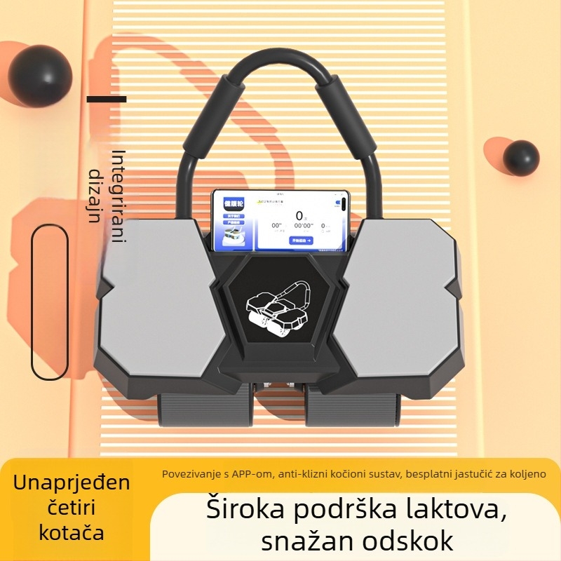 Četverostrani kolut za trbušnjake s automatskim povratkom i podrškom za lakat za kućne treninge