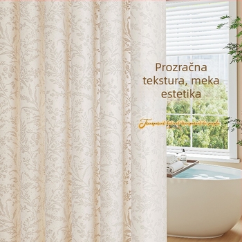 Tuš zavjesa od poliestera, uzor sjene mjesecnih grana, svijetao luksuzni stil, prilagodljivo, brend Qin sheng