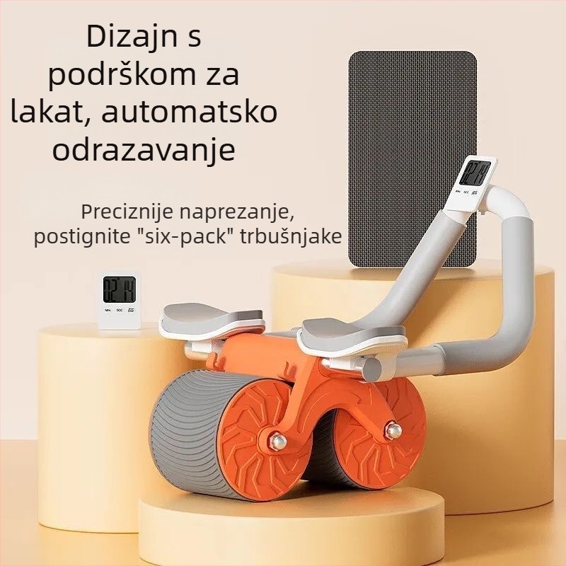 Kompaktni kolut za trbušne mišiće s potporom lakta i automatskim povratkom – ne rastavlja, težina 2, za ured, masaža zdravstvene njege