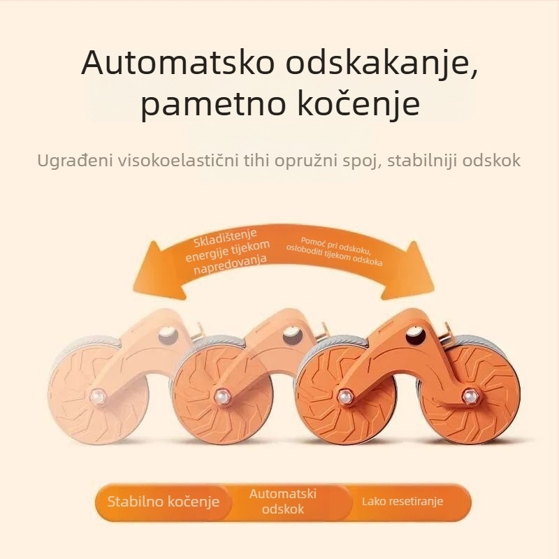 Kompaktni kolut za trbušne mišiće s potporom lakta i automatskim povratkom – ne rastavlja, težina 2, za ured, masaža zdravstvene njege