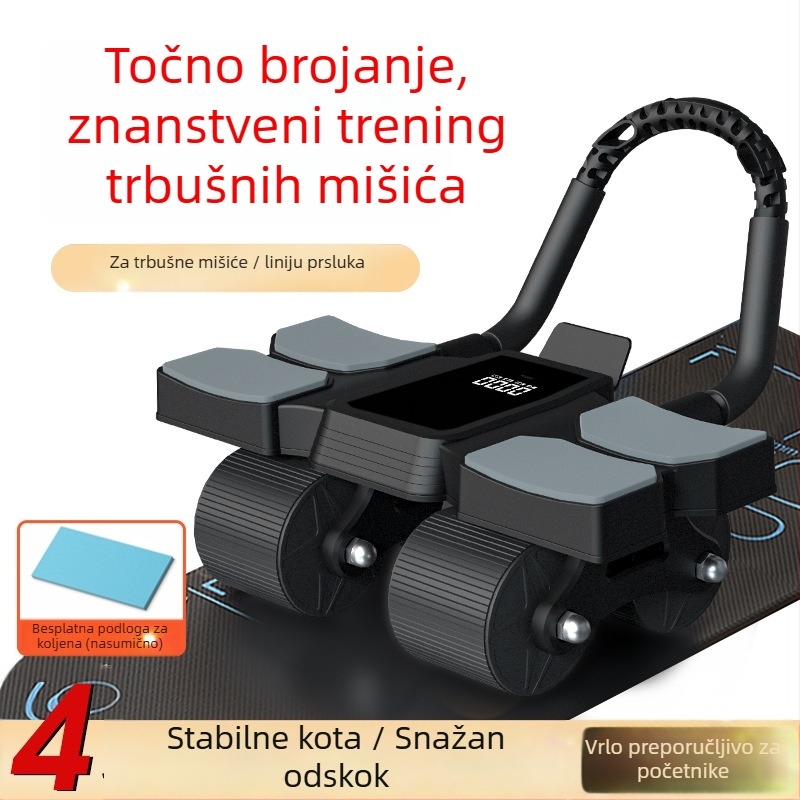 Kotač za trbušnjake s digitalnim prikazom, novi model, pametni brojač i automatsko vraćanje, ravna podloga za muškarce i žene