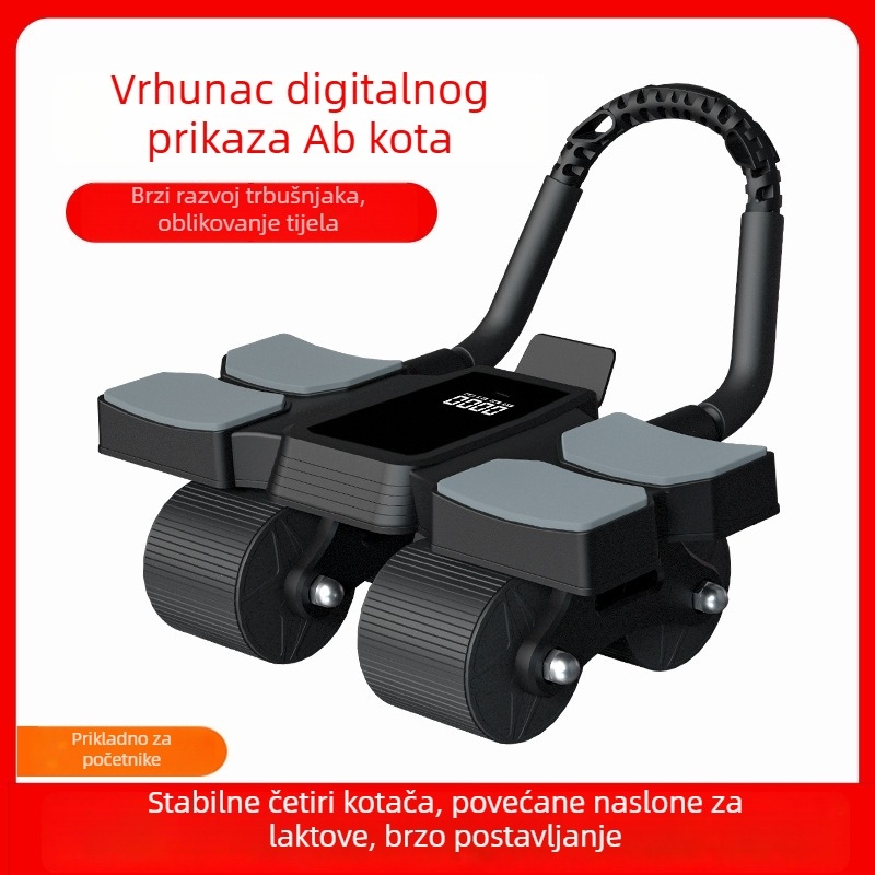 Kotač za trbušnjake s digitalnim prikazom, novi model, pametni brojač i automatsko vraćanje, ravna podloga za muškarce i žene