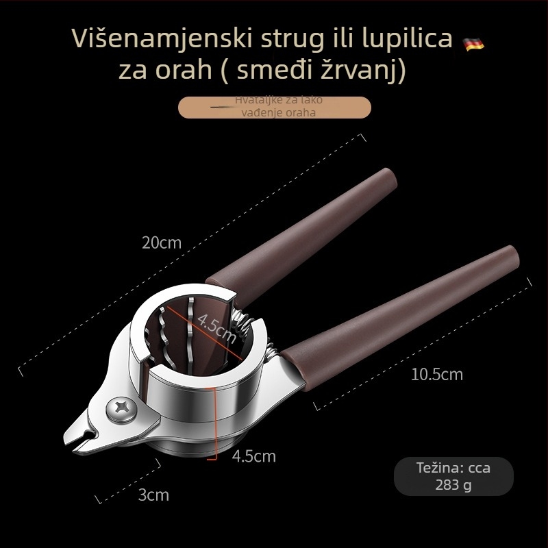 Bosans kliješta od nehrđajućeg čelika za orahe — višenamjenski alat za otvaranje ljuski s mogućnošću tiskanja logotipa