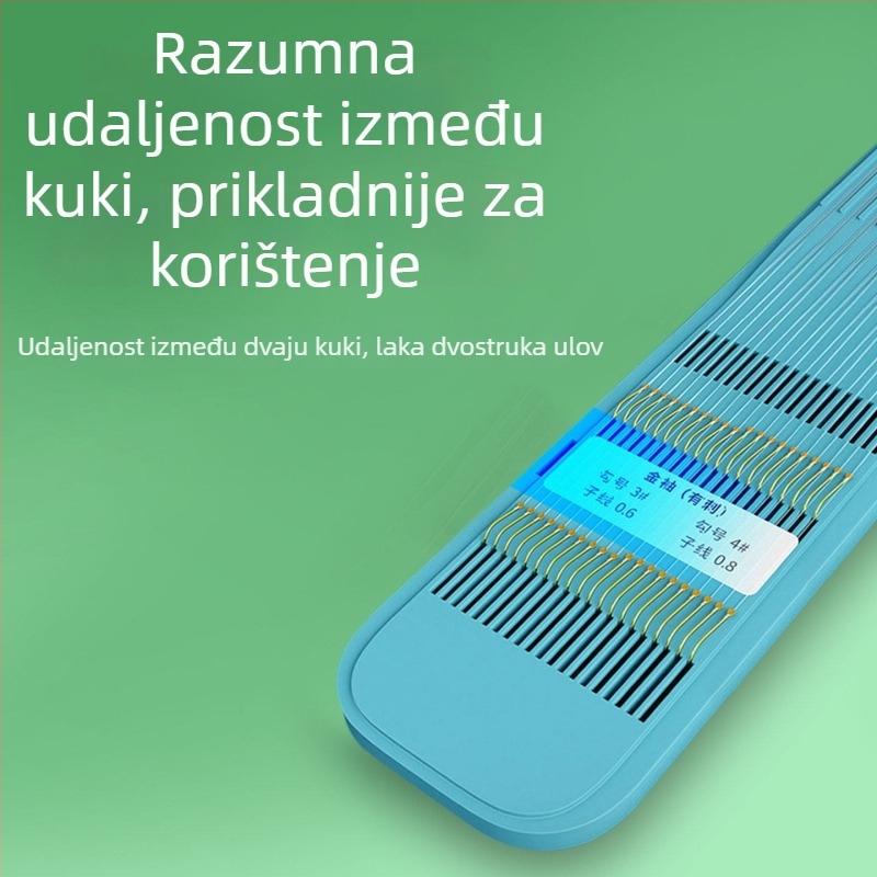 Dvostruka udica bez bodlja, broj 2, ručno vezani omotač