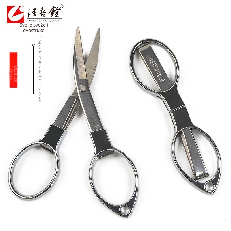 Nerđajuće čelične sklopive škare s izvlačnom oštricom za ribolovnu liniju – prijenosne