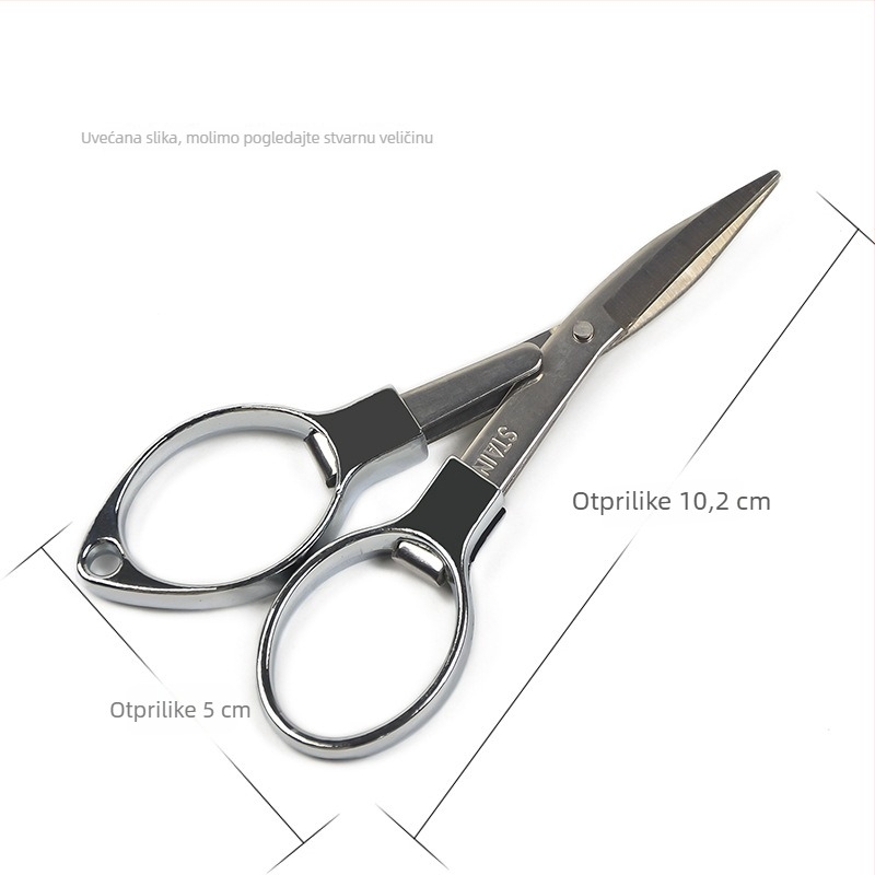 Nerđajuće čelične sklopive škare s izvlačnom oštricom za ribolovnu liniju – prijenosne