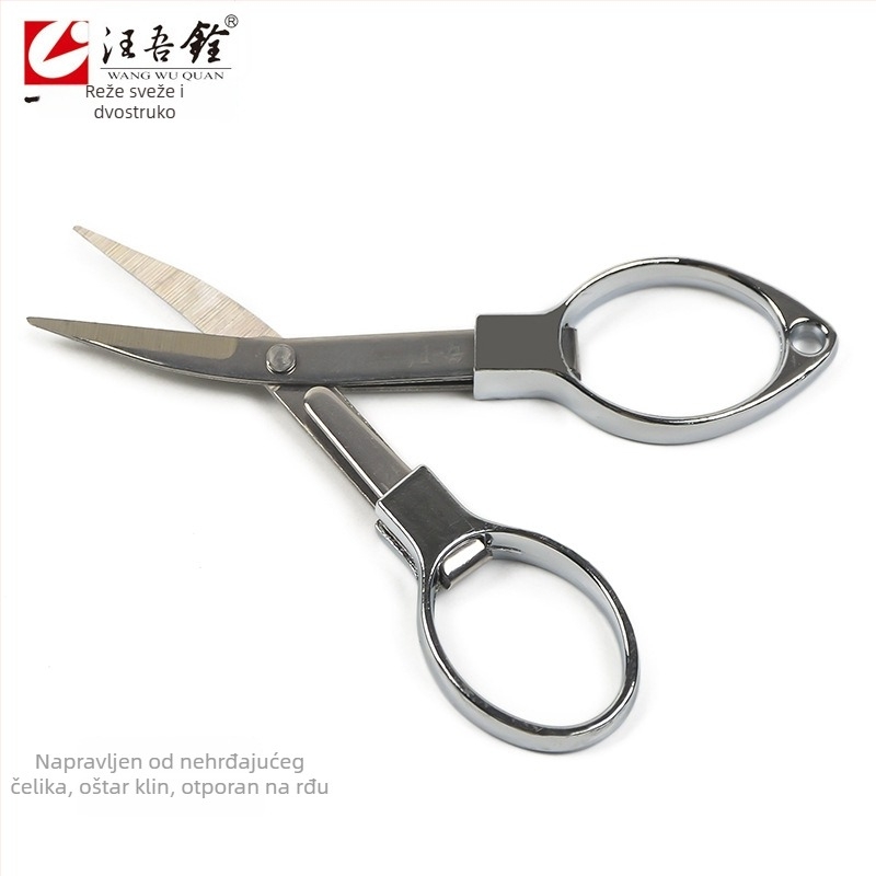 Nerđajuće čelične sklopive škare s izvlačnom oštricom za ribolovnu liniju – prijenosne