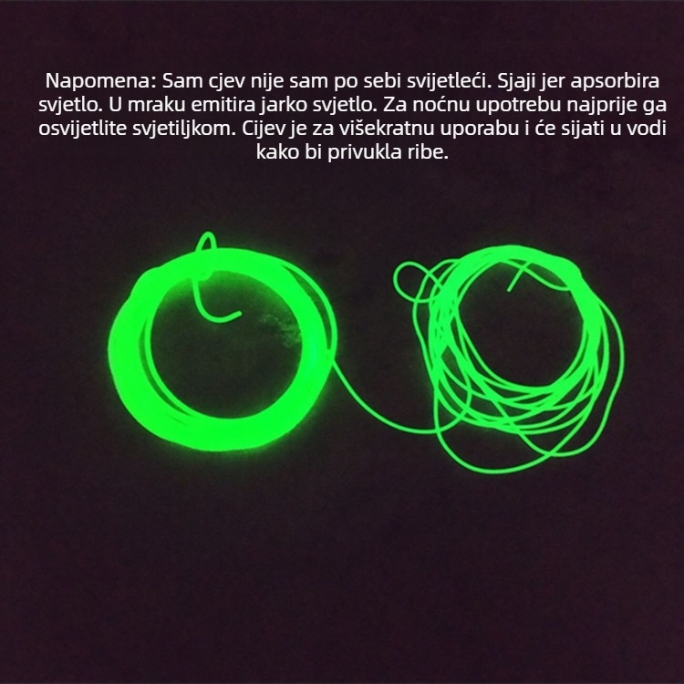 Cijev za ribarsku liniju — svjetleća mekana gumena cijev, protiv ugriza, protiv zapetljavanja — dodatak za morski ribolov