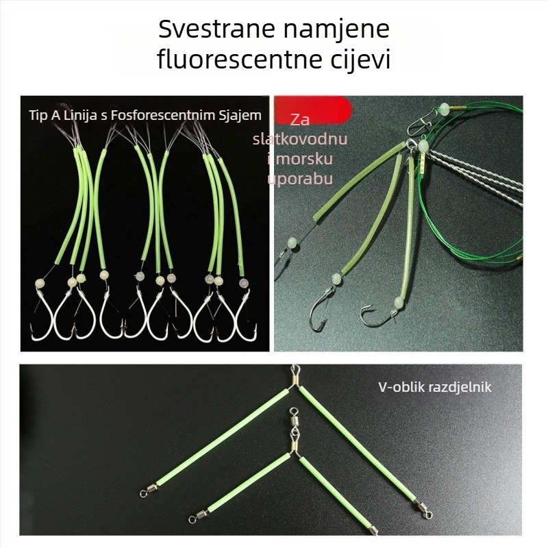 Cijev za ribarsku liniju — svjetleća mekana gumena cijev, protiv ugriza, protiv zapetljavanja — dodatak za morski ribolov