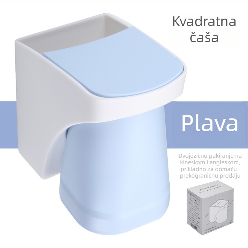 Držač za četkicu za zube s vakuumskim pričvršćenjem na zid – plastični, set držača za čašu za ispiranje