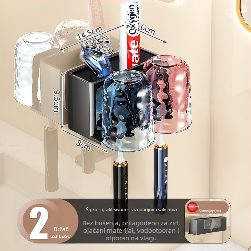Držač četkica za zube s UV sterilizacijom, materijal: svila cvijeta, zidna montaža sa usisnom čašom, model F99H8M787H7SS7