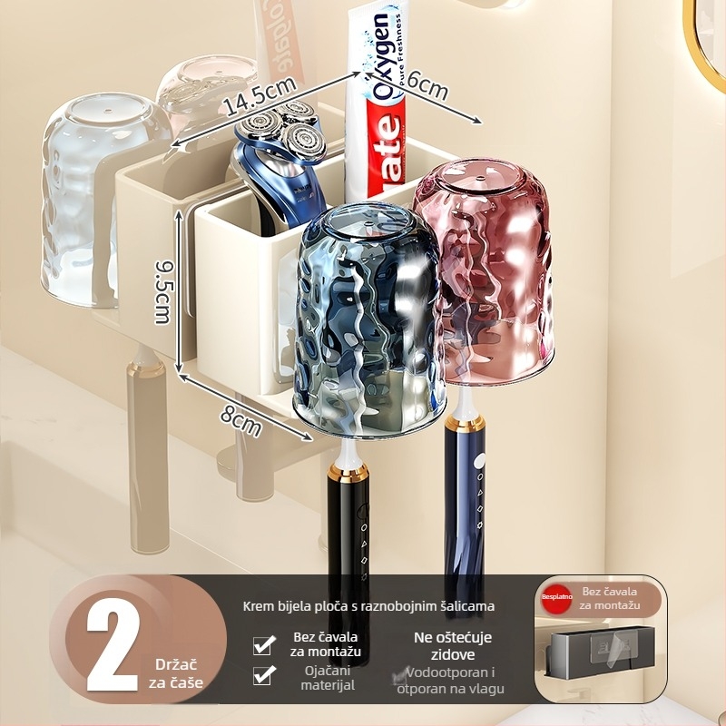 Držač četkica za zube s UV sterilizacijom, materijal: svila cvijeta, zidna montaža sa usisnom čašom, model F99H8M787H7SS7