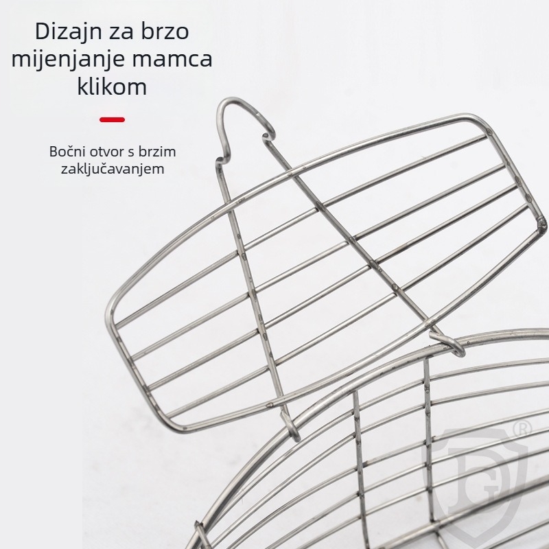 Kovinski nehrđajući čelični četvrtasti kavez za mamce, maslinastog oblika, za morski ribolov