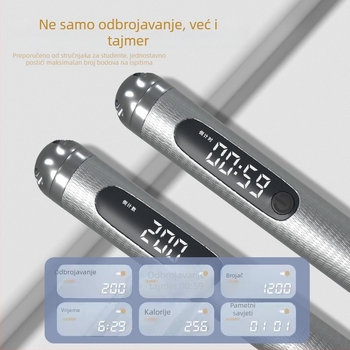 Inteligentno preskakivačko uže s mjerenjem vremena i ponavljanja (Brand: U-POWEX; Bluetooth povezivanje s mobilnom aplikacijom; Mjeri vrijeme i ponavljanja; Pogodno za fitness i trčanje; Za odrasle)